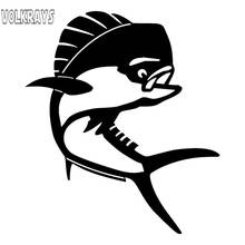 Volkrays Personality Car Sticker Dolphin Mahi Mahi Fishing Accessories Reflective Waterproof Vinyl Decal Black/Silver,14cm*12cm 2024 - buy cheap