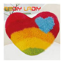 Latch Hook Kits Make Your Own Rug Colorful Love Crocheting Cushion Mat DIY Carpet Rug Acrylic Yarn Printed Canvas Hobby & Crafts 2024 - buy cheap