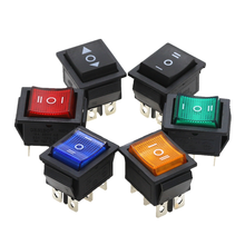 Self-Lock KCD4 Rocker Switch Power Switch 3 Position 6 Pins With Light 15A 250VAC/20A 125VAC 32*25mm 2024 - buy cheap