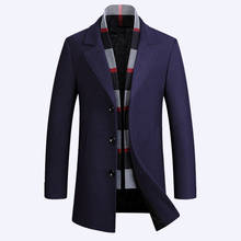 Marca de lã masculina mistura casacos outono inverno nova cor sólida casacos de lã masculina de alta qualidade misturas de lã de luxo casaco masculino 2024 - compre barato