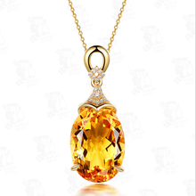 FYJS Unique Female Anniversary Gift Light Yellow Gold Color Tear Drop Section Citrines Crystal Pendant Link Chain Necklace 2024 - buy cheap