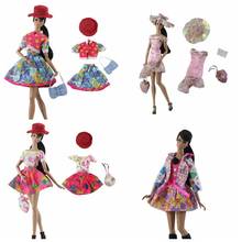 Conjunto de ropa para muñecas BJD, accesorios para Barbie, sombrero, bolso de mano, abrigo, camisa, vestido, falda, Vestidos de princesa para niños, juguete artesanal, 1/6 2024 - compra barato