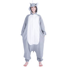 Cosplay de rinoceros kigurumi, pijama adulto, anime, feminino e masculino, lã polar, quente, macio, divertido 2024 - compre barato