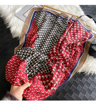 Новинка 2021, Модный хлопковый шарф с геометрическим принтом, шали, хиджабы, 10 шт./лот 2024 - купить недорого