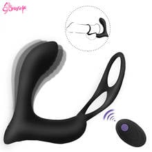 10 Speed Anal Vibrator Butt plug Strapon Dildo Dual Rings Double Penetration Delay Lasting Anal sex toys Male Prostate Massage 2024 - buy cheap