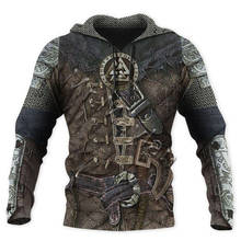 Vikings Armor-chaqueta con estampado 3D para hombre y mujer, sudadera con capucha estilo Harajuku, ropa de calle informal Unisex, ZL0734 2024 - compra barato