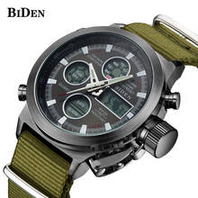 Военные зеленые мужские часы с двойным дисплеем, LCD Спортивные кварцевые наручные часы для мужчин, силиконовые водонепроницаемые часы для мужчин, relogio masculino 2024 - купить недорого