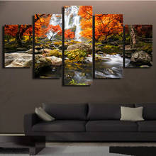 Картина на холсте, модульные картины с изображением осеннего лесного пейзажа, 5 шт. 2024 - купить недорого