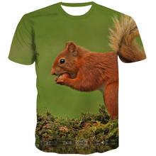 Camiseta masculina de animais esquilo 3d, camisetas para homens, estampadas divertidas, anime, roupas, harajuku, camisetas 3d de rua 2024 - compre barato