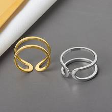Fashion Double Curved Line Adjustable Ring for Women Wedding Party Birthday Jewelry Rings Open Wire Band Ring anillo hombre 2024 - buy cheap