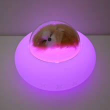 Светодиодный ночсветильник в виде милой кошки 7 цветов, силиконовый космический корабль в форме НЛО, лампа с USB-зарядкой, Детская прикроватная лампа, рождественский подарок для малышей 2024 - купить недорого