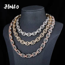 Jinao colar de pedras, de zircônio cúbico, joia de alta qualidade, dourado, prateado, para mulheres e homens, presente 2024 - compre barato