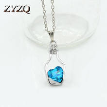 ZYZQ креативное дизайнерское ожерелье в форме бутылки для женщин с красочным кристаллом в форме сердца подарок на день рождения для подруги 2024 - купить недорого