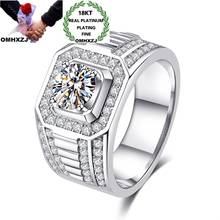 Hxomzj rr1061 anel de ouro branco, joias elegantes para festa de aniversário, presente de casamento, quadrado de zircônia aaa 18k 2024 - compre barato