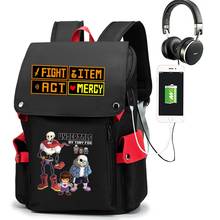 Game Undertale Sans Oxford Backpack laptop bag Men Travel bags USB Oxford Backpack schoolbag Cosplay Boys Girls Waterproof 2024 - buy cheap