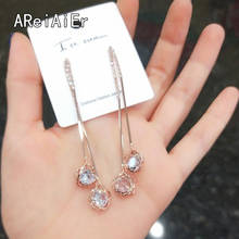 Japan and South Korea super fairy metal long sweet earrings lady style new personality show face thin earrings 2024 - buy cheap