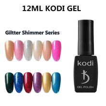 Kodi Hybrid Gellak Semi Permanent 12ml Glitter Platinum UV Nail Polish Base Top Coat Shimmer Gel Varnish 2024 - buy cheap