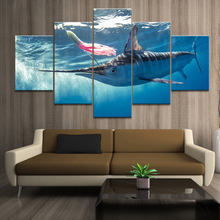 Pintura da lona da arte da parede decoração casa impressa moderna sala de estar quadro hd fotos 5 painel de pesca lona paisagem modular cartaz 2024 - compre barato