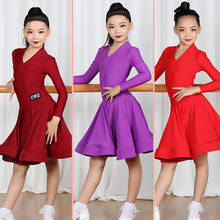 Kids Latin Dance Competition Dress Standard Training Clothes For Girls Samba Show Wear Ballroom Cha Cha Tap Dance Costume BL5154 2024 - buy cheap