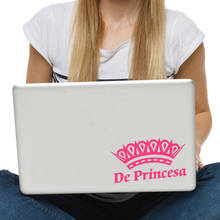 Adesivo de parede princesa princesa princesa, versão espanhola de princesa, adesivo pequeno computador, decalques de estilo de carro, decoração de janela para casa 2024 - compre barato