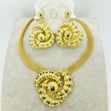 Wholesale gold plus new jewelry series African brides wedding gifts women's NECKLACES EARRINGS collection wife jewelry sets 2024 - buy cheap