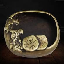 Copper Statue Bronze crafts wholesale Daming Xuande Antique Brass goldfish pen wash ashtray living room office furnishings 2024 - buy cheap