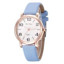 Fashion Women Watches Blue Pointer Simple Number Scale Ladies Wristwatches Female Quartz Watch Casual Woman Leather Clock Gifts 2024 - buy cheap