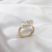 Anillo de perlas de agua dulce ajustable, bonito diseño, regalo de boda, 10 unids/lote 2024 - compra barato