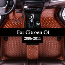 Alfombrillas de cuero para coche, cubierta de alfombra personalizada para Citroen C4, cuatro puertas, 2006 ~ 2011 2024 - compra barato