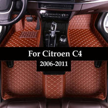 Leather Car Floor Mats Fit For Citroen C4 Four Doors 2006~2011 Custom Foot Pads Automobile Carpet Cover 2024 - buy cheap