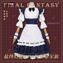 ¡Anime! Vestido de sirvienta Lalafell 7 DE Final Fantasy para mujer, disfraz de Lolita, uniforme, Cosplay, Halloween, nuevo, 2020 2024 - compra barato