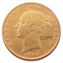 Moneda de Oro de la reina Victoria de Reino Unido 1880-PS, moneda de oro de cabeza joven, monedas de copia de medio sello muy raras 2024 - compra barato
