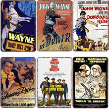 Cartaz do vintage do sinal da lata do metal do vintage do vaqueiro john wayne da placa de metal chique shabby filmes retro pub bar cinema decoração da parede placa de arte 2024 - compre barato