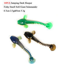 10pcs Goby Fishing Lure 9cm 5.3g Worm Fishy Smell Soft Fish Simulated Giant Salamander Swimbaits Jumping Dark Sleeper Carp Bait 2024 - buy cheap