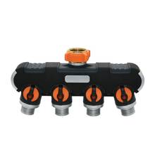 3/4" Garden 4 way tap water splitter water pipe garden tap connector cranes hose irrigation 2pcs 2024 - buy cheap