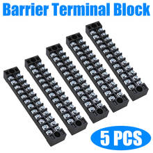 5pcs Plastic Black TB-1512 Barrier Terminal Block 600V 15A 12 Position 12P Dual Rows Covered Screw Terminal Blocks Mayitr 2024 - buy cheap