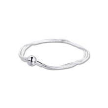 Pulseira de prata esterlina 925 genuína, bracelete com corrente de cobra para mulheres, joias femininas, pulseiras de prata para fazer faça você mesmo 2024 - compre barato