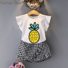 Humor Bear 2020 New Baby Girl clothes Set Casual Clothes Baby Girls Summer Set Children Clothing Set Pineapple printing 2024 - купить недорого