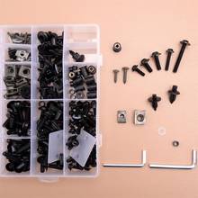 Kit de tornillos de carenado para parabrisas de bicicleta deportiva, Kit de Clips de sujeción, tornillos, accesorios de motocicleta, Universal, de aluminio negro, 223 Uds. 2024 - compra barato