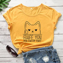 Camiseta estampa gráfica fofa de gato, camisa casual engraçada com estampa de gato para o verão 100% algodão 2024 - compre barato