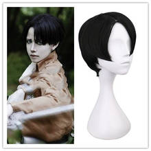 QQXCAIW  Short Straight Cosplay Levi / Rivaille Black 30 Cm Synthetic Hair Wigs 2024 - buy cheap