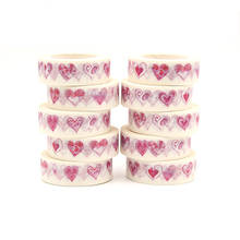 10pcs/lot 15mm*10m Kawaii Christmas Red Heart White Washi Tapes for Scrapbooking Stickers Adhesive Masking Tapes Stationery 2024 - buy cheap