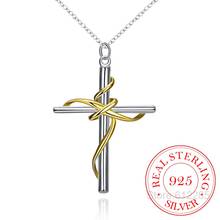 Fashion Cross Necklace Pendant,925 Sterling Silver Pendant Necklaces for Women Men 2020 Wedding Party Jewelry Gift Accessiroes 2024 - buy cheap