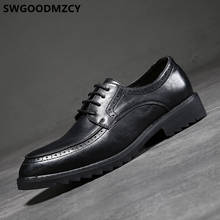 Sapatos de couro masculinos, calçados clássicos para homens, uso em escritório, marca italiana, sapatos oxford para homens, vestido de casamento 2024 - compre barato