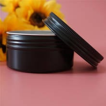 10/15/20/30/50/60/80/100/150g black empty round aluminum box metal tin cans cosmetic cream DIY refillable jar tea Aluminum Pot 2024 - buy cheap