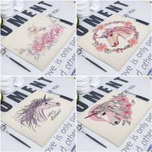 Unicorn Decoration Table Napkins Cartoon Coasters For Glass Dish Mat Flower Girl American Placemats Dining Table Mat Under Hot 2024 - buy cheap