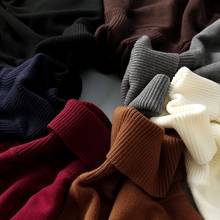 Autumn Winter Foldable Turtleneck Sweater Fire Men's Clothes Velvet Padded Pullover Long Sleeve Solid Knitted Christmas Top 2024 - buy cheap