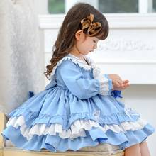 Preppy Lolita Girls Princess Dress Kids Children Baby Sweet Autumn Ruffle Ball Gown Bow Birthday Party Dresses Vestidos S11765 2024 - buy cheap