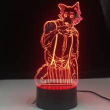 Legosi-luz nocturna 3d para niños, figura de Beastars Fox, luz de noche, decoración de dormitorio, regalo de Anime, lámpara de mesa por USB, Dropshipping 2024 - compra barato