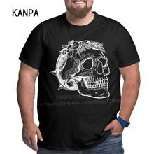Kanpa Cotton T Shirts for Big Men Pattern Men Clothing Workout Tops Oversized T-shirt Plus Size Alternative Clothing Men Tshirt 2024 - buy cheap